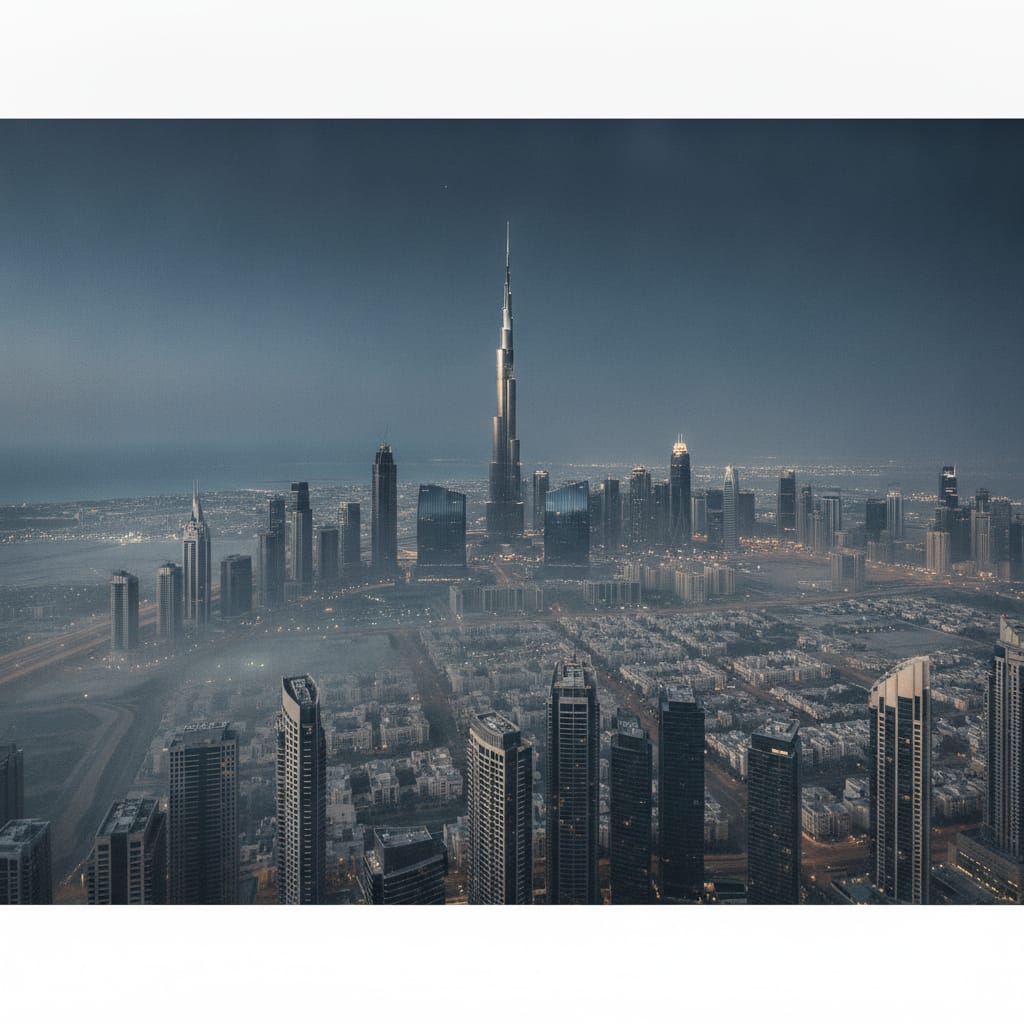 Dubai skyline at blue hour